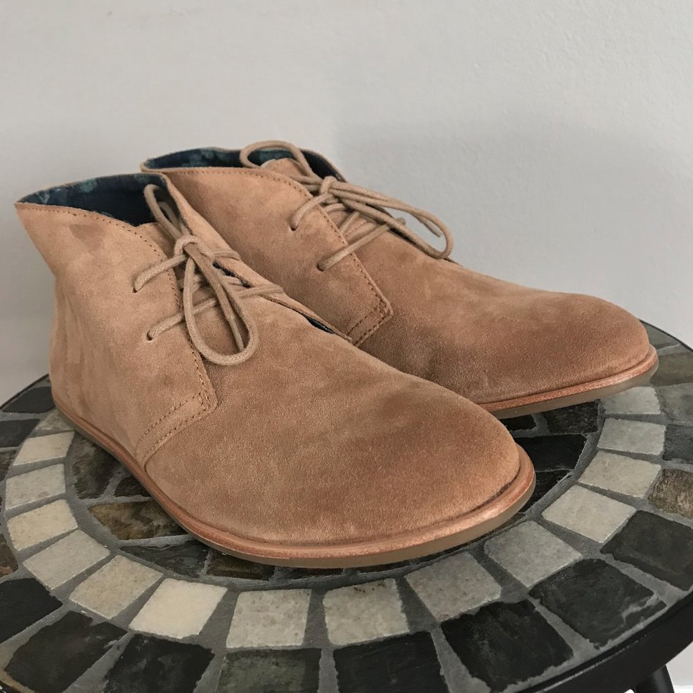 NEW Lucky Brand "Asherr" Suede Ankle Boots in Honey Beige, size 9.5M